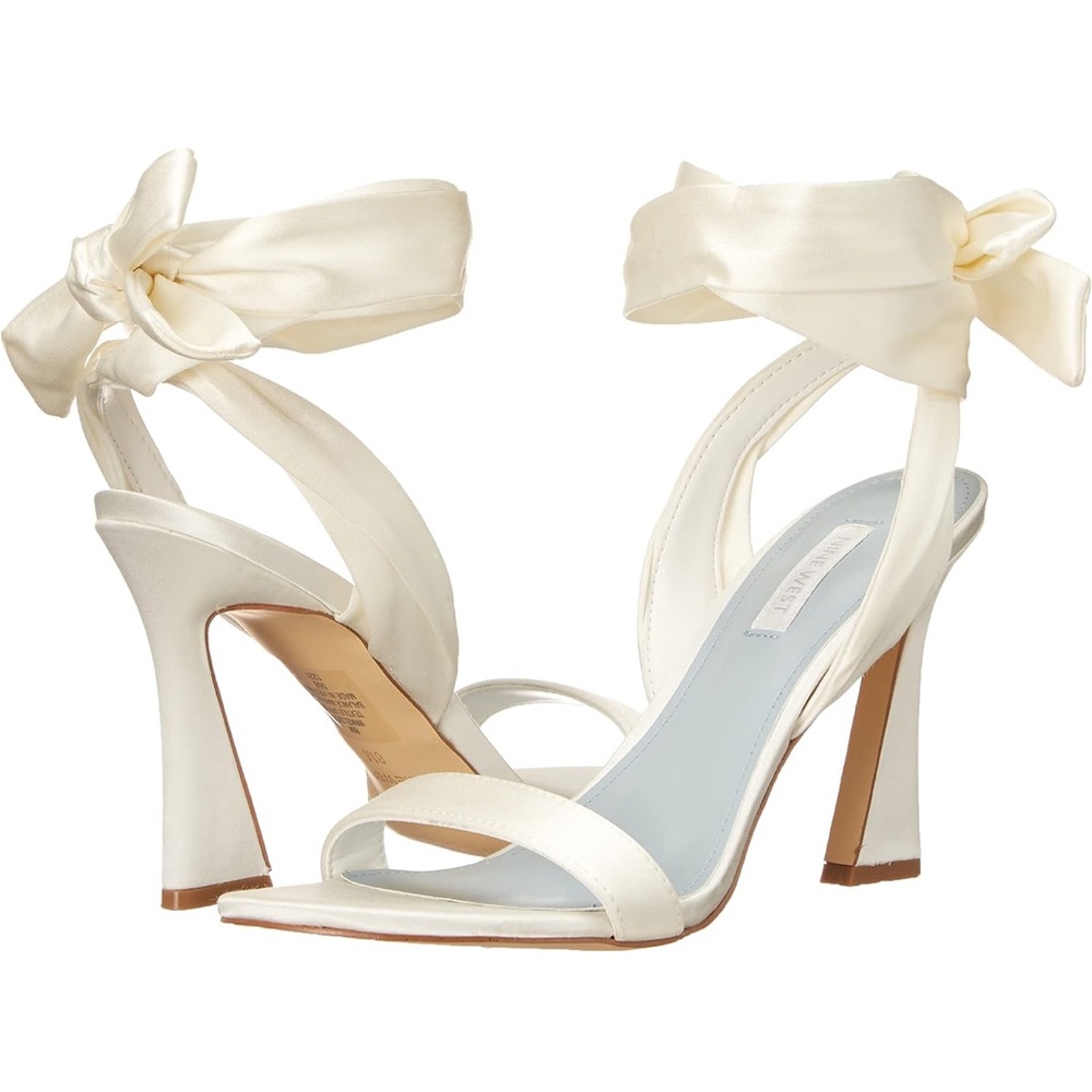 Nine West Cream Satin Heels - Picture 4 of 8